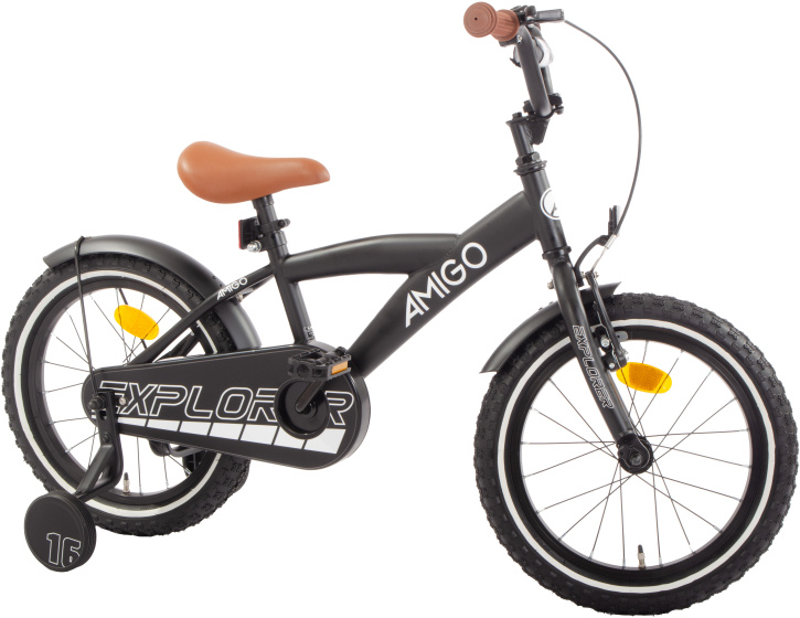 AMIGO Explorer 16 Inch Boys Coaster Brake Black/White