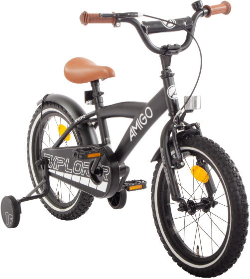 AMIGO Explorer 16 Inch Boys Coaster Brake Black/White