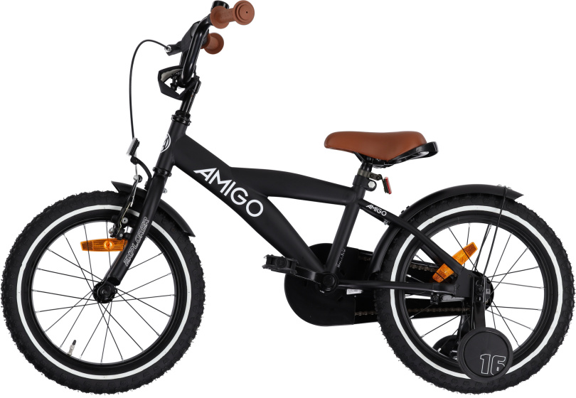 AMIGO Explorer 18 Inch Jongens Terugtraprem Zwart/Wit