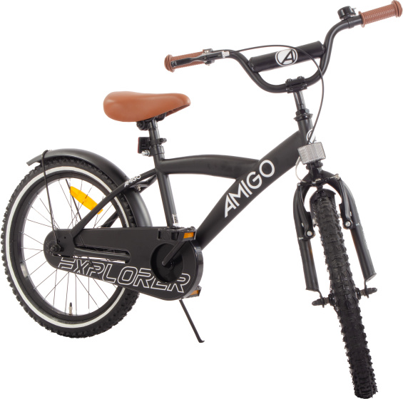 AMIGO Explorer 18 Inch Boys Coaster Brake Black/White
