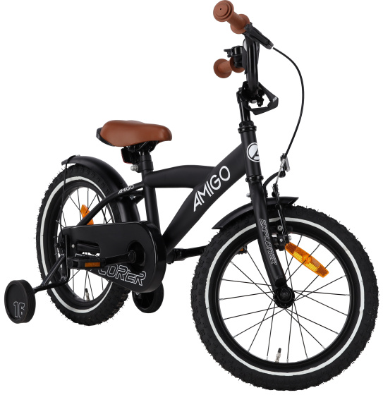 AMIGO Explorer 18 Inch Jongens Terugtraprem Zwart/Wit