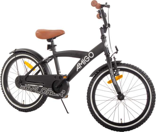 AMIGO Explorer 18 Inch Boys Coaster Brake Black/White