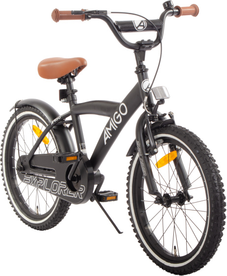 AMIGO Explorer 18 Inch Boys Coaster Brake Black/White