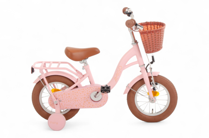 AMIGO Fairy 12 Inch Girls Coaster Brake Salmon