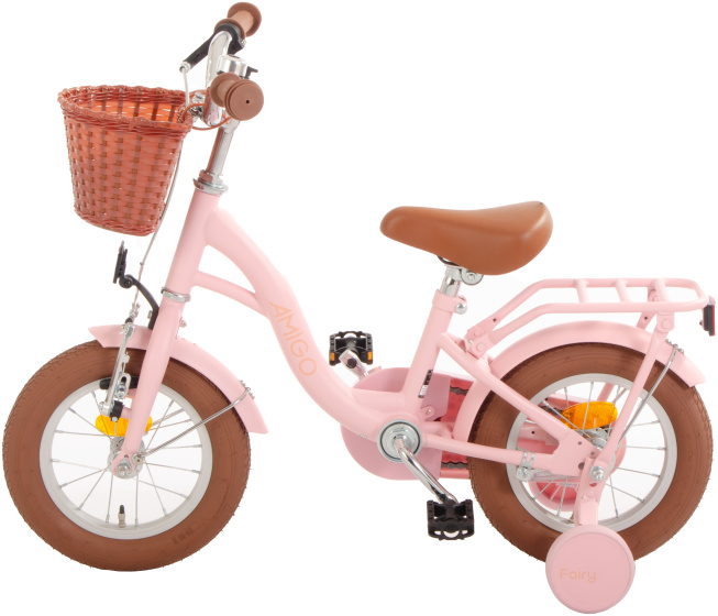 AMIGO Fairy 12 Inch Girls Coaster Brake Salmon