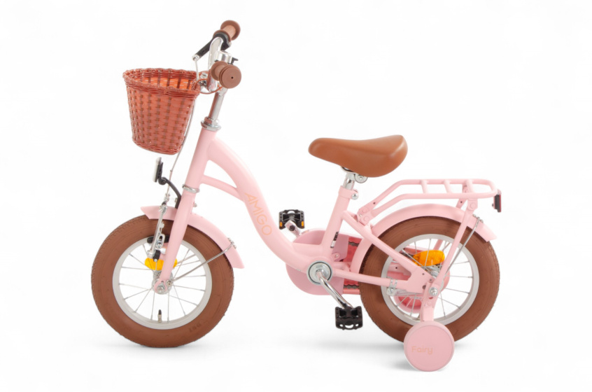 AMIGO Fairy 12 Inch Girls Coaster Brake Salmon