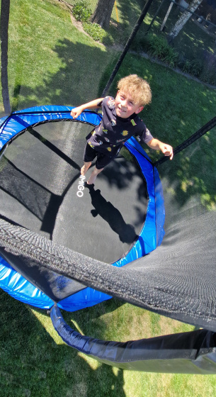 AMIGO inground trampoline Deluxe met veiligheidsnet 244 cm blauw-S1