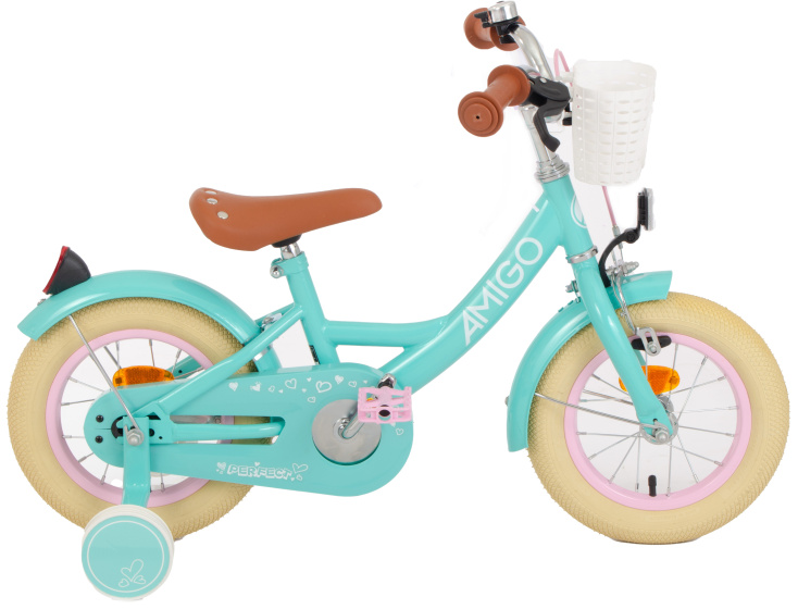 AMIGO Perfect 12 Inch Girls Coaster Brake Turquoise