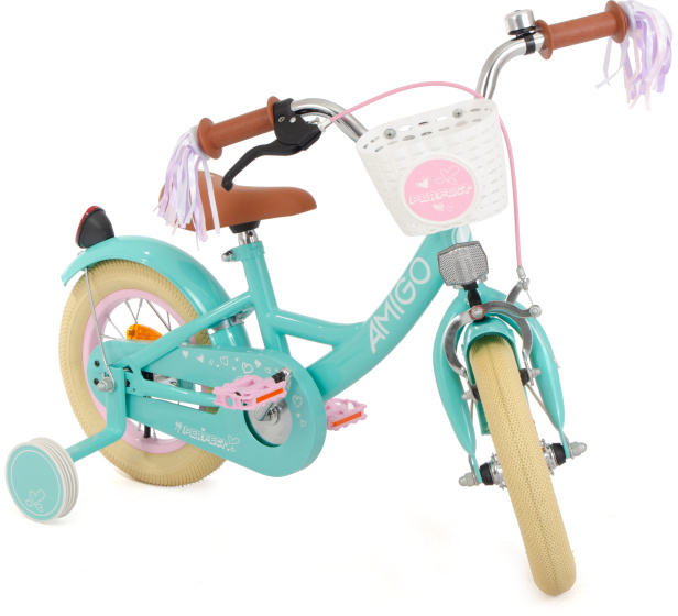 AMIGO Perfect 12 Inch Girls Coaster Brake Turquoise