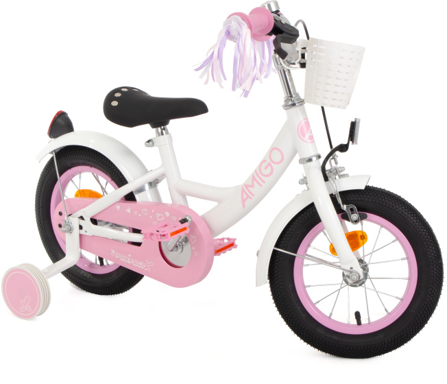 AMIGO Perfect 12 Inch Girls Coaster Brake White/Pink