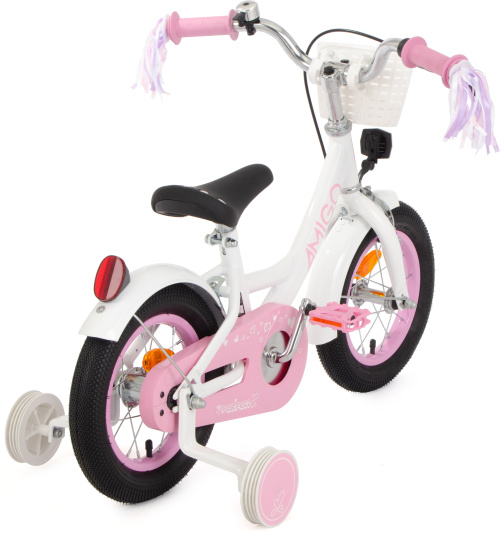 AMIGO Perfect 12 Inch Girls Coaster Brake White/Pink