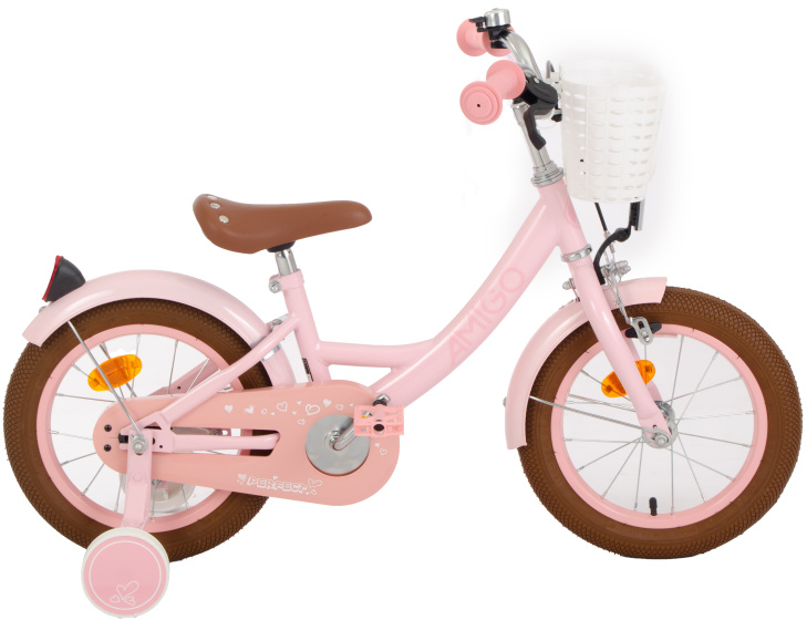 AMIGO Perfect 14 Inch Meisjes Terugtraprem Roze