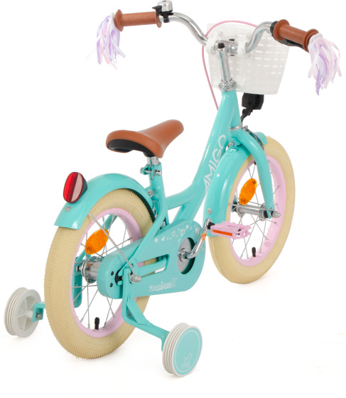 AMIGO Perfect 14 Inch Meisjes Terugtraprem Turquoise