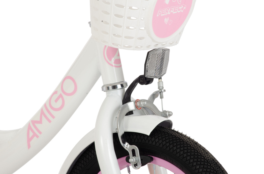 AMIGO Perfect 12 Inch Girls Coaster Brake White/Pink