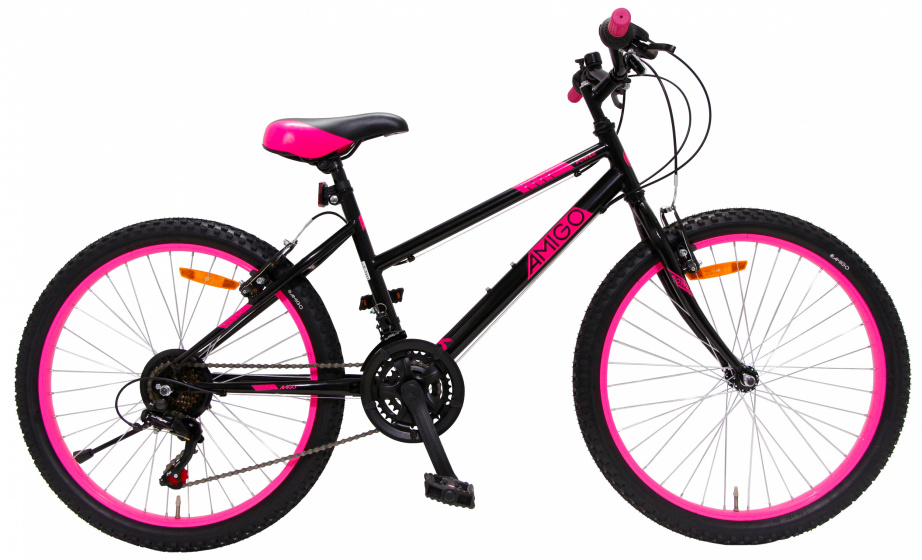 power 26 inch 42 cm meisjes 18v v-brakes zwart/roze power 26 inch 42 cm meisjes 18v v-brakes zwart/roze