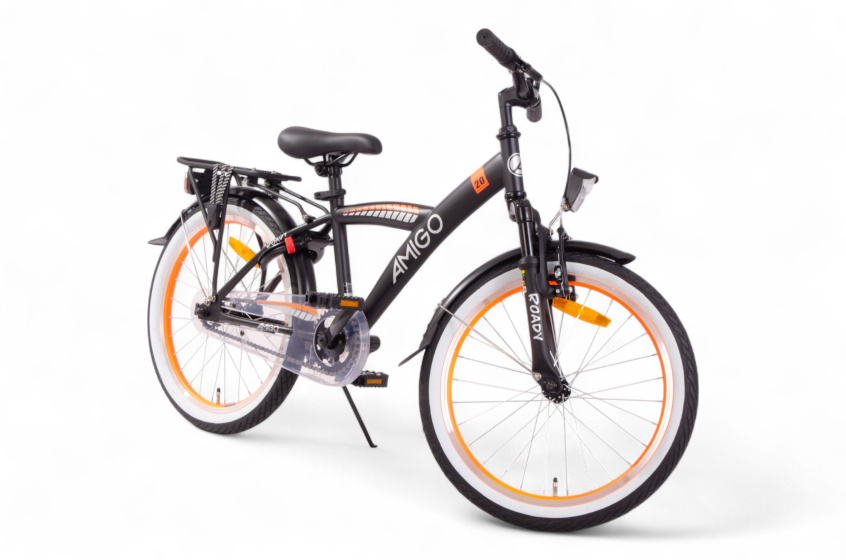 AMIGO Roady 20 Inch Jongens 3V Terugtraprem Zwart/Oranje