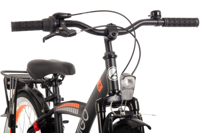 AMIGO Roady 24 Inch Jongens 3V Terugtraprem Zwart/Oranje