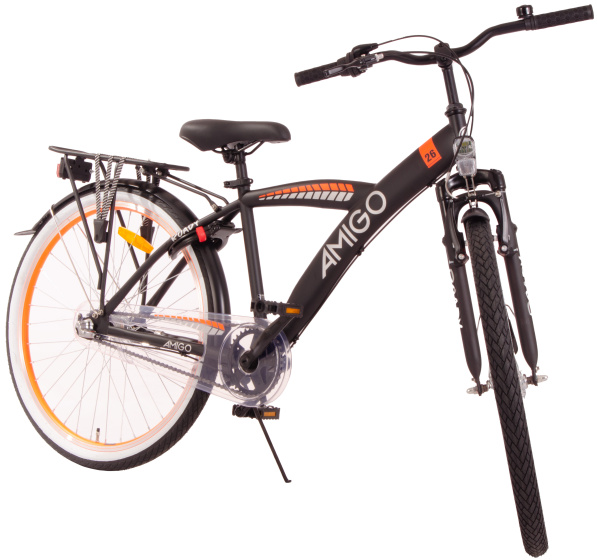 AMIGO Roady 26 Zoll Jungen 3G Rücktrittbremse Schwarz/Orange