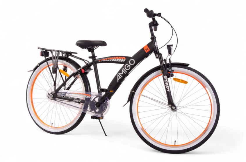 AMIGO Roady 26 Inch Boys 3SP Coaster Brake Black/Orange