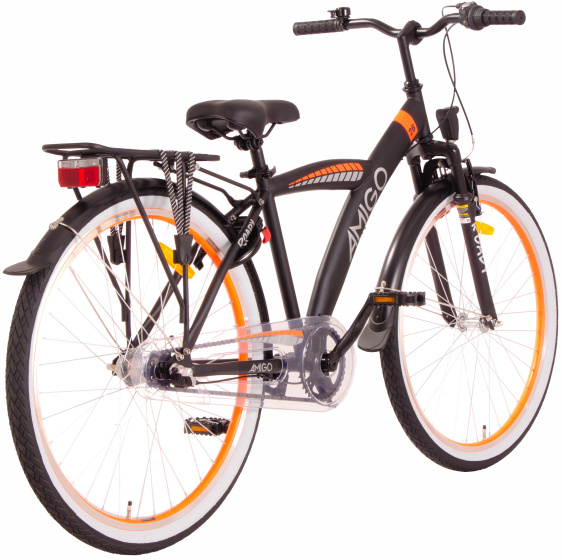 AMIGO Roady 26 Zoll Jungen 3G Rücktrittbremse Schwarz/Orange