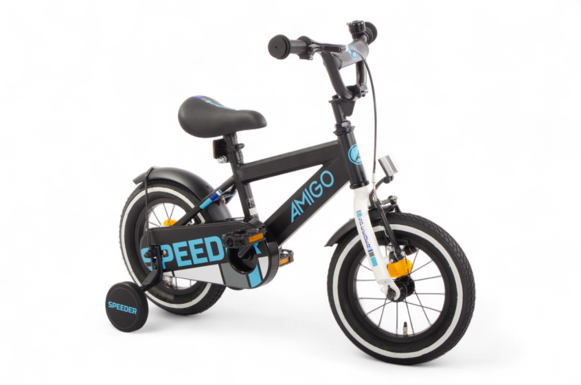 AMIGO Speeder 12 Inch Boys Coaster Brake Black/Blue
