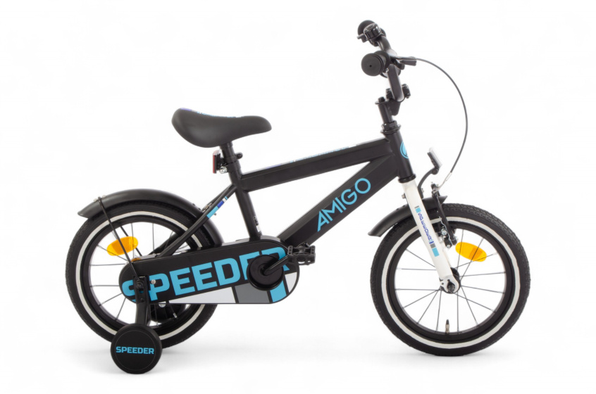 AMIGO Speeder 14 Inch Boys Coaster Brake Black/Blue