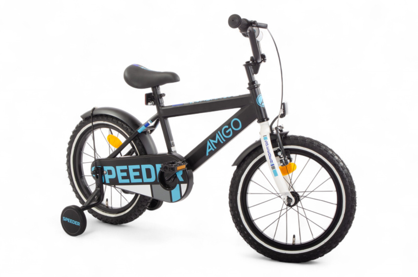AMIGO Speeder 16 Inch Boys Coaster Brake Black/Blue