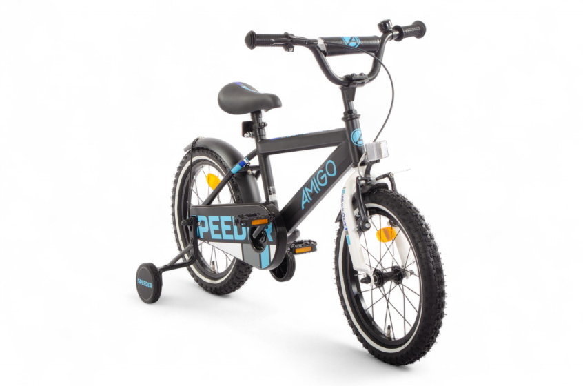 AMIGO Speeder 16 Inch Boys Coaster Brake Black/Blue