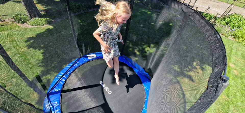 AMIGO trampoline Deluxe met veiligheidsnet 305 cm zwart