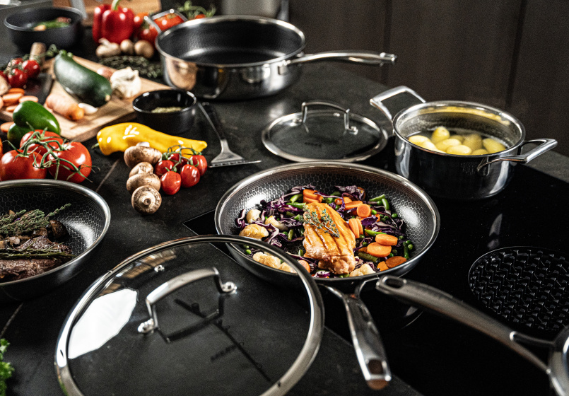Arbaer 7-Piece Induction Pans Set with Honeycomb Non-Stick Coating