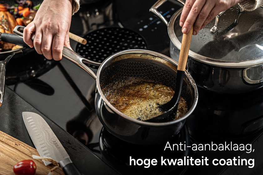 Arbaer 9-delige Pannenset Inductie met Honingraat Anti-aanbaklaag