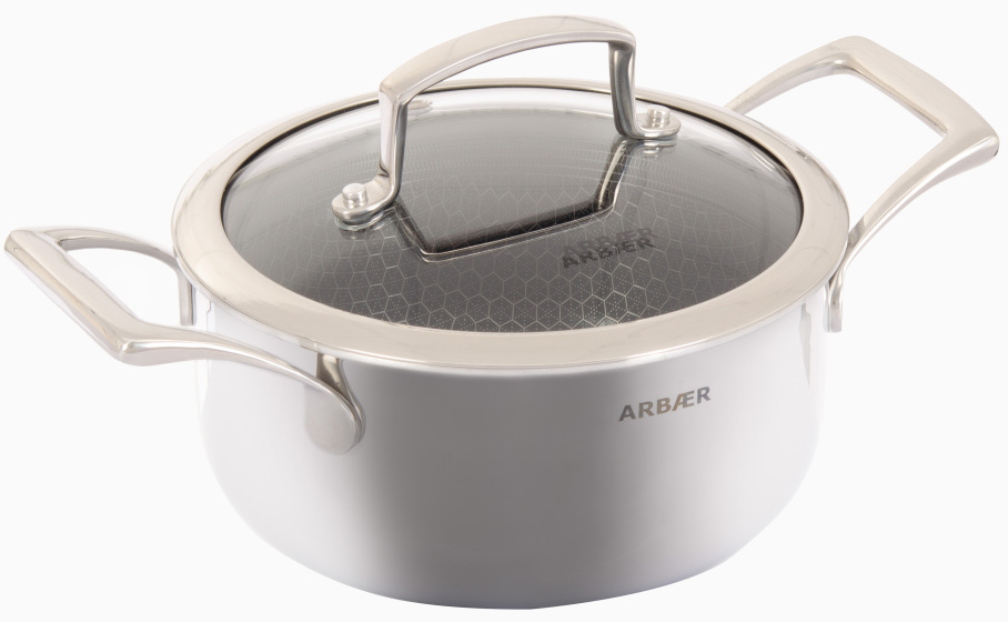 Arbaer Cooking pan Ø 18 cm with lid - Honeycomb non-stick coating - Induction