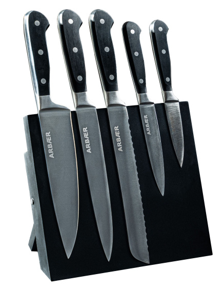 Arbaer Messenset met Messenblok Magnetisch - 6-delig - Keukenmessen - ABS handvatten - In Geschenkdoos