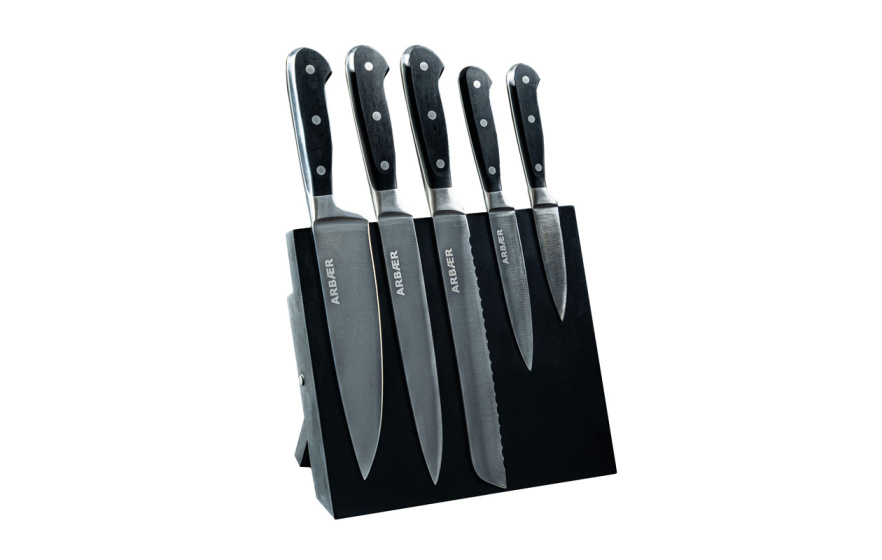 Arbaer Knife set with magnetic block 6-piece - ABS handles - in Gift Box