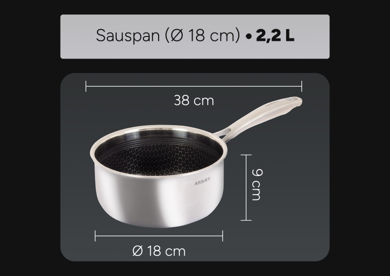 Arbaer Sauce pan Ø 18 cm - Honeycomb Non-stick coating - Induction