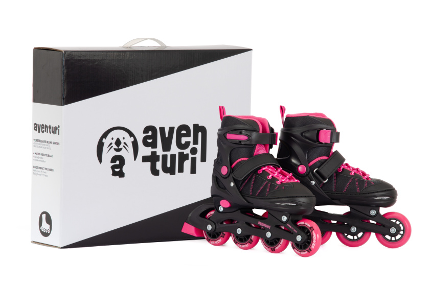 Aventuri Verstellbare Inline Skates Semi-Softboot Schwarz/Pink