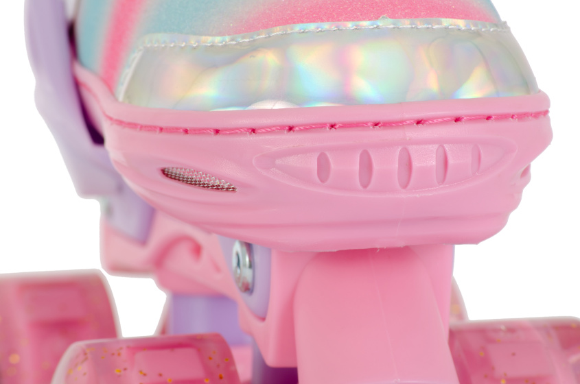 Aventuri Adjustable Roller Skates with lights Pink/Glitter