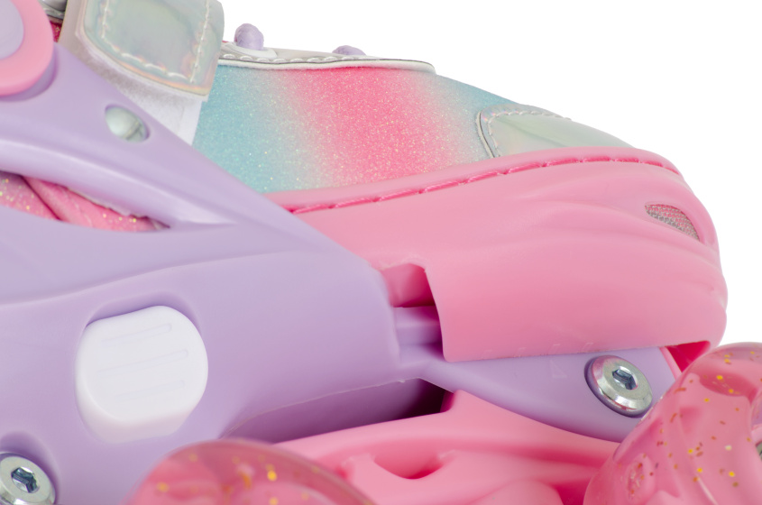 Aventuri Adjustable Roller Skates with lights Pink/Glitter