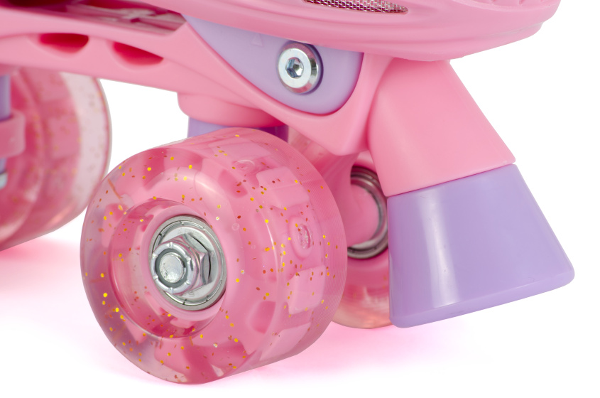Aventuri Adjustable Roller Skates with lights Pink/Glitter