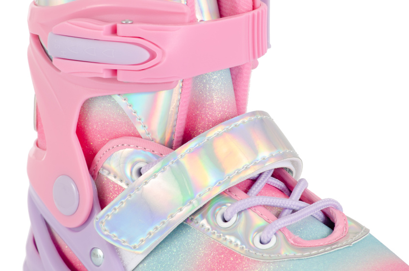Aventuri Adjustable Roller Skates with lights Pink/Glitter
