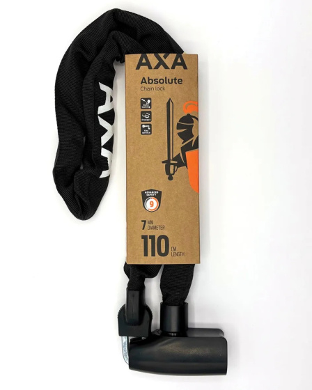AXA Absolute Kettingslot 110 cm Ø 7 mm Auto-Click Zwart