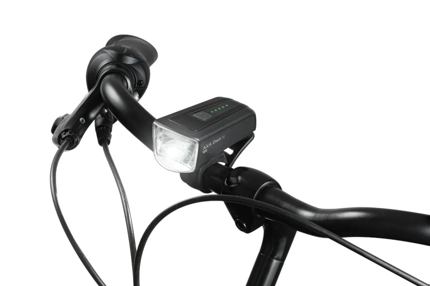 AXA DWN Koplamp 70 Lux USB-C Oplaadbaar Zwart