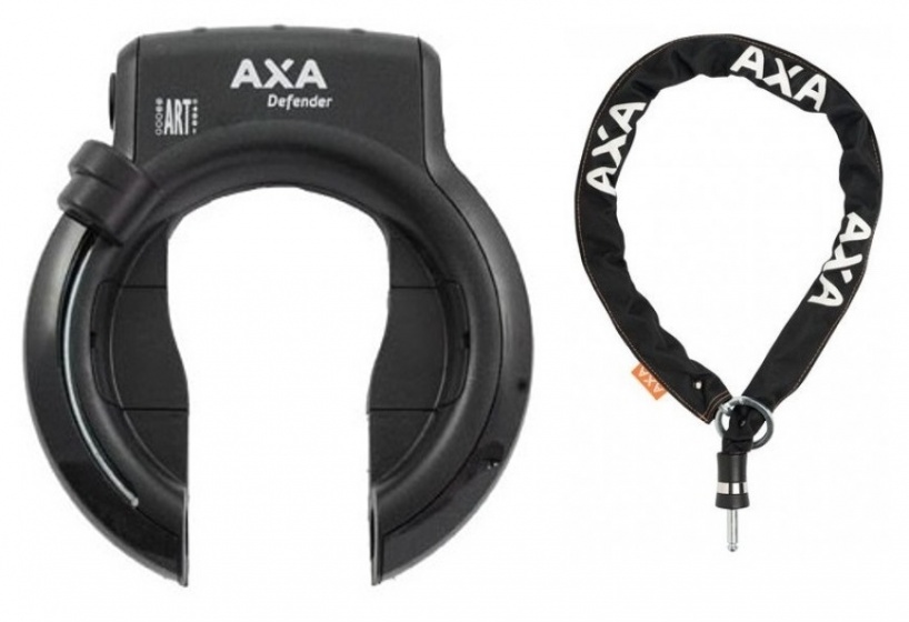 AXA krúžkový zámok Defender s reťazovou vložkou 140 cm ART-2 čierny
