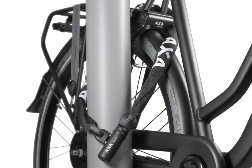 AXA Set Solid Plus Ringslot + Linq City Ketting 100/7 Zwart