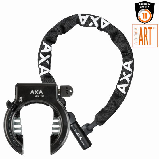 AXA Set Solid Plus Ringslot + Linq City Ketting 100/7 Zwart afbeelding