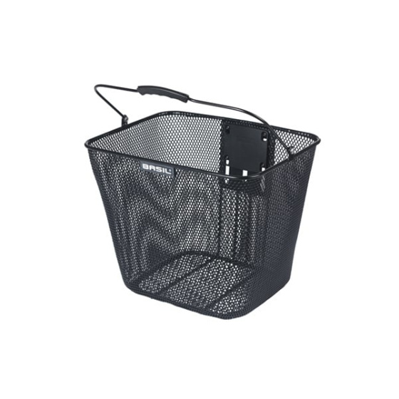 Basil Bilbao Bicycle basket with KlickFix incl. handlebar stem holder Black