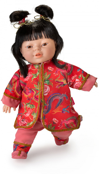 poup&eacute;&eacute; Amis du monde 38 cm filles rouge