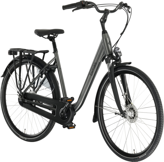 Bimas City 7.3 28 Inch Dames 7V Rollerbrake Matgrijs