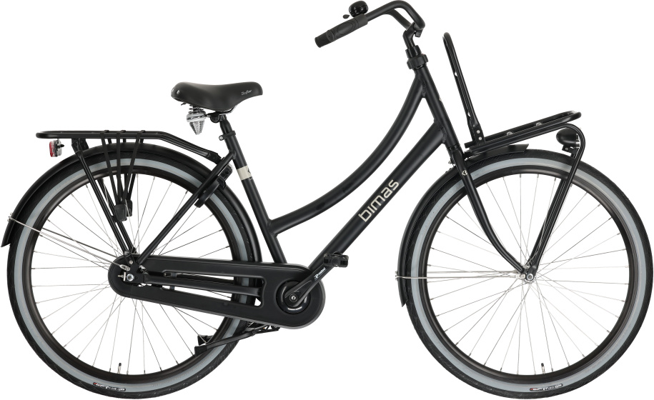 Bimas Transporter 1.0 28 Inch Dames Terugtraprem Matzwart