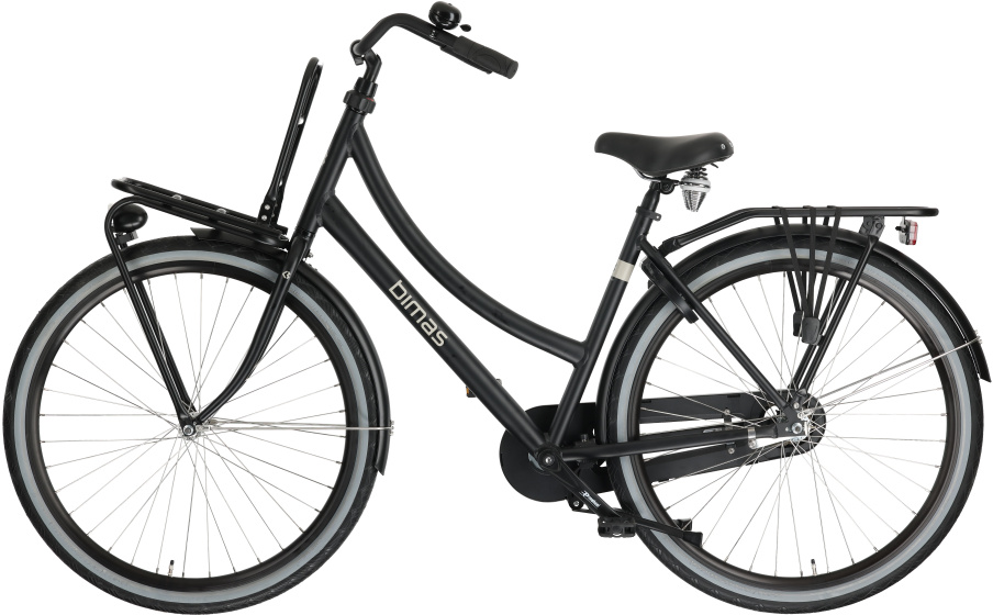 Bimas Transporter 1.0 28 Inch Dames Terugtraprem Matzwart
